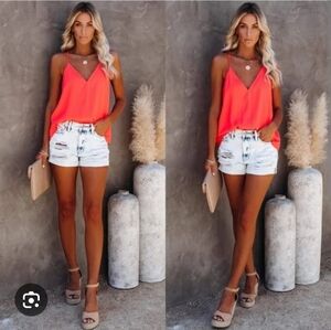 Vivi Collection coral racerback top